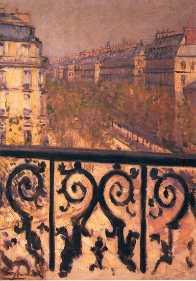 Un balcón en París de Gustave Caillebotte